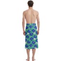 Royal Blue Hibiscus flowers with Dhari on Traditional Men s Hawaiian Lavalava View4