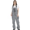 Black White Leopard Women s Front Zip Ski And Snowboard Bib Pants View1