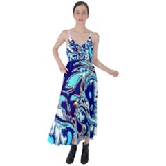 Trippy Dippy Bears Blue Dancing Greatful Dead Skull Steal Your Face Tie Back Maxi Dress by Salmanaz77