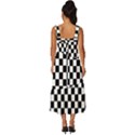 Pattern Checkered Squares Black White Pattern Square Neckline Tiered Midi Dress View4