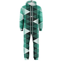 Triangles Pyramid Geometric Pattern Hooded Jumpsuit (men) by Sabxi