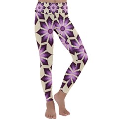 Pattern Design Star Snowflake Kids  Lightweight Velour Classic Yoga Leggings by Sabxi