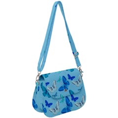 Butterflies Insect Pattern Nature Saddle Handbag by Sabxi