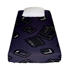 Background Wallpaper Pattern Notes Fitted Sheet (single Size) by Sabxi