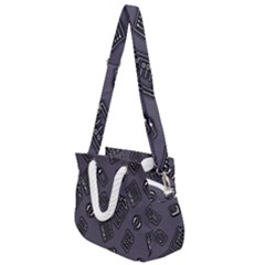 Background Wallpaper Pattern Notes Rope Handles Shoulder Strap Bag by Sabxi