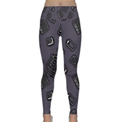 Background Wallpaper Pattern Notes Lightweight Velour Classic Yoga Leggings by Sabxi