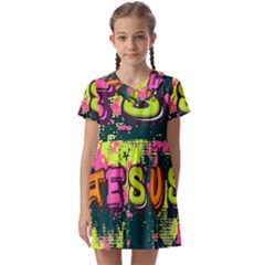 Neon Jesus 8375771 Kids  Asymmetric Collar Dress by Jabberwonkers