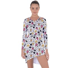 Eye Seesit Asymmetric Cut-out Shift Dress by Posterlux