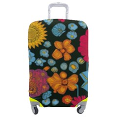 Mid Century Retro Floral 1970s 1960s Pattern 77 Luggage Cover (medium) by violetheavensky