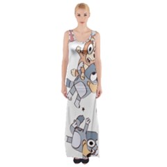 Bluey, Bluey Merch, Bluey Pattern, Bluey Bluey, Bingo, Bluey Design, Bluey Dog Thigh Split Maxi Dress by avitendut