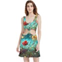 Flowers Detail Painting Nature Velour Cutout Dress View1
