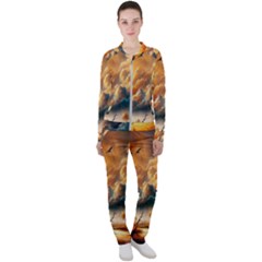 Nature Storm Painting Casual Jacket And Pants Set by Anend