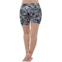 Mid Century Retro Floral 1970s 1960s Pattern 73 Lightweight Velour Yoga Shorts View4