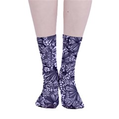 Mid Century Retro Floral 1970s 1960s Pattern 73 Smooth Crew Length Tube Socks by violetheavensky