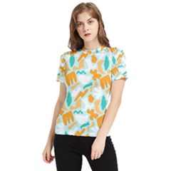 Design Pattern Seamless Tropical Women s Short Sleeve Rash Guard by Tsamara