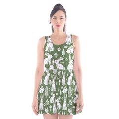 Easter Bunny Pattern Scoop Neck Skater Dress by Valentinaart