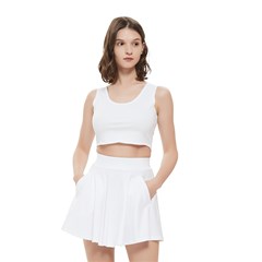 Women s Crop Top Pleated Skater Rave Skirt Icon