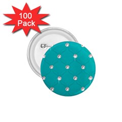 Turquoise Diamond Bling 100 Pack Small Button (round) by artattack4all