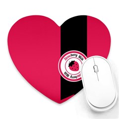 Brand Ribbon Black With Pink Mousepad (heart) by strawberrymilk