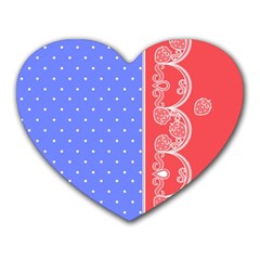 Lace Dots With Rose Purple Mousepad (heart) by strawberrymilk