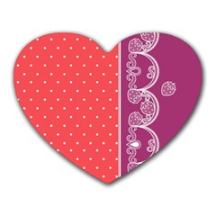 Lace Dots With Violet Rose Mousepad (heart) by strawberrymilk