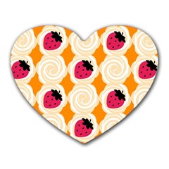 Cake Top Orange Mousepad (heart) by strawberrymilk