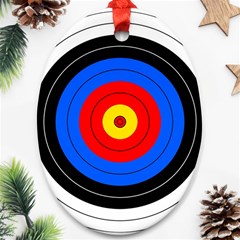 Target Oval Ornament (two Sides) by hlehnerer