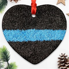 Black Blue Lawn Heart Ornament (two Sides) by hlehnerer