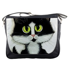 Tuxedo Cat By Bihrle Messenger Bag by AmyLynBihrle