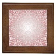 Pink Damask Framed Ceramic Tile by ADIStyle