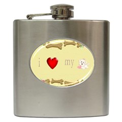 I Love My Dog! Ii Hip Flask by mysticalimages