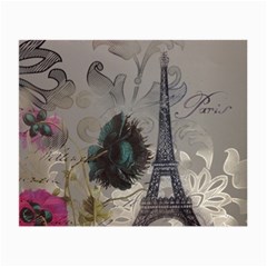 Floral Vintage Paris Eiffel Tower Art Glasses Cloth (small, Two Sided) by chicelegantboutique