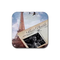 French Postcard Vintage Paris Eiffel Tower Drink Coaster (square) by chicelegantboutique