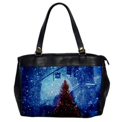 Elegant Winter Snow Flakes Gate Of Victory Paris France Oversize Office Handbag (one Side) by chicelegantboutique