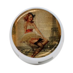 Cute Sweet Sailor Dress Vintage Newspaper Print Sexy Hot Gil Elvgren Pin Up Girl Paris Eiffel Tower 4-port Usb Hub (one Side) by chicelegantboutique