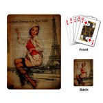  Vintage Newspaper Print Pin Up Girl Paris Eiffel Tower Funny Vintage Retro Nurse  Playing Cards Single Design Back