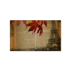 Elegant Fall Autumn Leaves Vintage Paris Eiffel Tower Landscape Sticker (rectangle) by chicelegantboutique