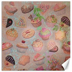 French Pastry Vintage Scripts Cookies Cupcakes Vintage Paris Fashion Canvas 16  X 16  (unframed) by chicelegantboutique