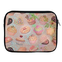 French Pastry Vintage Scripts Cookies Cupcakes Vintage Paris Fashion Apple Ipad 2/3/4 Zipper Case by chicelegantboutique