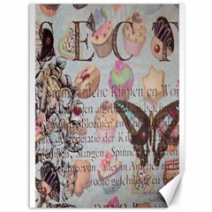 French Pastry Vintage Scripts Floral Scripts Butterfly Eiffel Tower Vintage Paris Fashion Canvas 36  X 48  (unframed) by chicelegantboutique