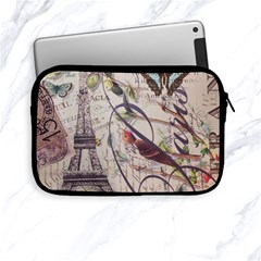 Paris Eiffel Tower Vintage Bird Butterfly French Botanical Art Apple Ipad Mini Zipper Case by chicelegantboutique