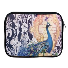 Damask French Scripts  Purple Peacock Floral Paris Decor Apple Ipad 2/3/4 Zipper Case by chicelegantboutique