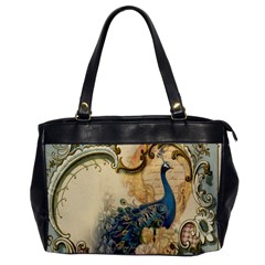 Victorian Swirls Peacock Floral Paris Decor Oversize Office Handbag (one Side) by chicelegantboutique