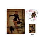 Paris Lady And French Poodle Vintage Newspaper Print Sexy Hot Gil Elvgren Pin Up Girl Paris Eiffel T Playing Cards (Mini) Back