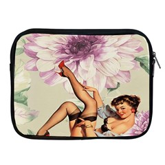 Gil Elvgren Pin Up Girl Purple Flower Fashion Art Apple Ipad 2/3/4 Zipper Case by chicelegantboutique