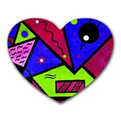 Modern Art Mouse Pad (heart) by Siebenhuehner