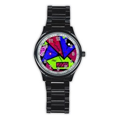 Modern Art Sport Metal Watch (black) by Siebenhuehner