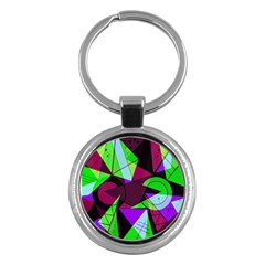 Modern Art Key Chain (round) by Siebenhuehner