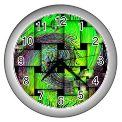 Modern Art Wall Clock (silver) by Siebenhuehner