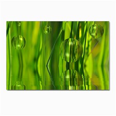 Green Bubbles  Postcards 5  X 7  (10 Pack) by Siebenhuehner